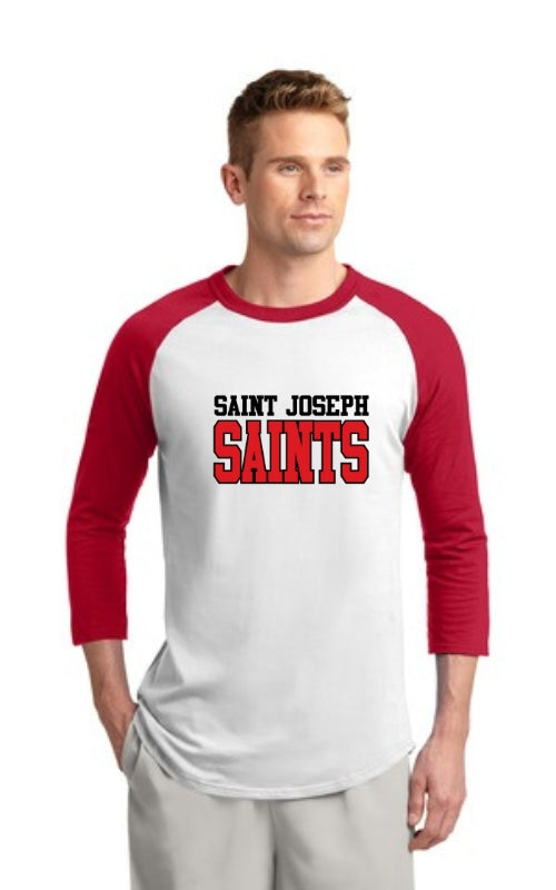 Adult Raglan 3/4 Sleeve Jersey with St Joseph SAINTS Logo T200