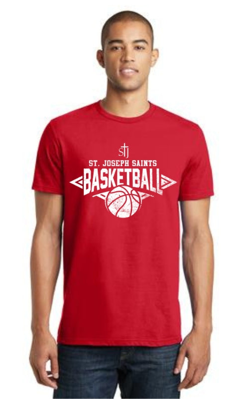 Adult Short Sleeve T-Shirt with Basketball Logo DT5000