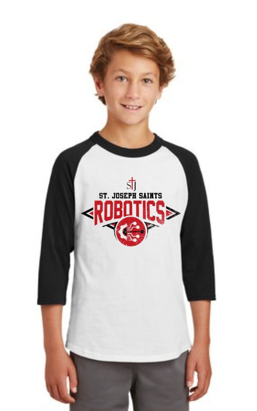 Youth Raglan 3/4 Sleeve Jersey with Robotics Logo YT200