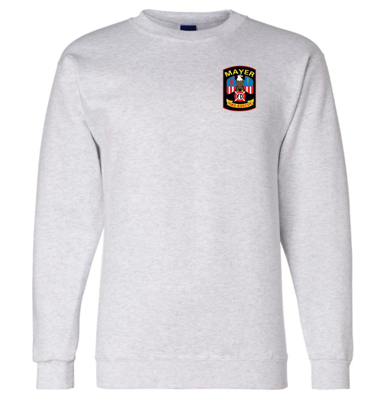 Traditional Embroidered Left Chest Logo on Champion® Powerblend® Crewneck Sweatshirt