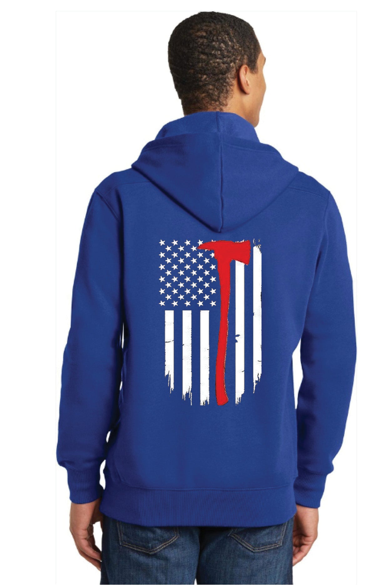 Lace Up Pullover Hooded Sweatshirt with Full Back Halligan Flag