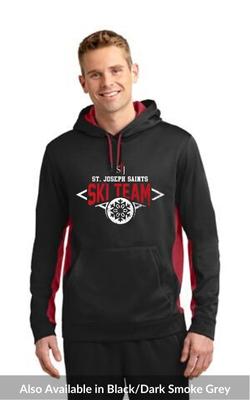 Adult Sport-Wick® Fleece Colorblock Hooded Pullover with Ski Team Logo ST235