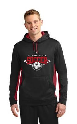 Adult Sport-Wick® Fleece Colorblock Hooded Pullover with Soccer Logo ST235