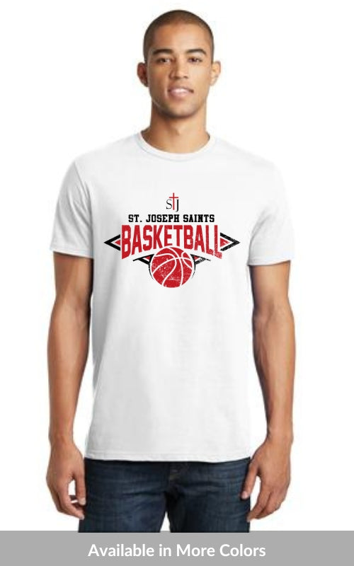 Adult Short Sleeve T-Shirt with Basketball Logo DT5000